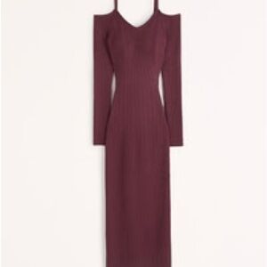 Abercrombie & Fitch Maroon Long Sleeve Dress